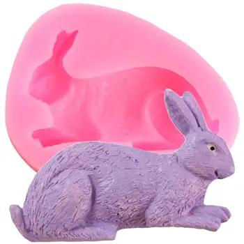 3D Rabbit Veľkonočný Zajačik Silikónové Formy Fondant Cake Zdobenie Nástroje Candy Hliny Čokoláda Gumpaste Formy DIY Tortu Formy na Pečenie