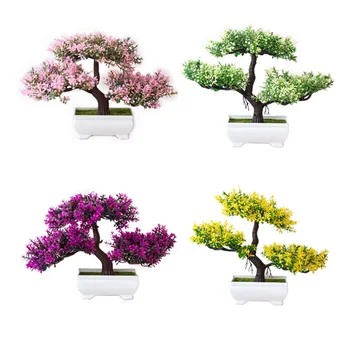 Bonsai Malý Strom Hrniec Rastliny Umelé Rastliny Borovice Falošné Kvety, Črepníkové Ozdoby Pre Domáce Dekorácie Hotel Garden Dekor