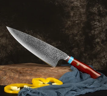 XITUO Kuchynský Nôž 8 Palcový Japonský Mäsiar Kuchár Multifunkčné Nože Vg 10 Damasku Ocele Nôž Utility Krájanie Santoku Sekáčik