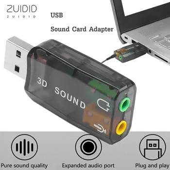 Mini USB2.0 Počítača, Externý Zvuková Karta 5.1 Zvuk Sledovať Voľné Jednotky Pre Stolný Počítač, Notebook PC