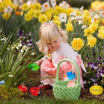 6 Ks/set Vajcia Mocní Hračky pre Deti, Drevený Hudobný Loptu Vajcia s Rôzne Farby Veľkonočné Vzory Zábavné Darčeky pre Deti Dospelých