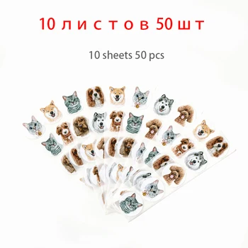 50 KS Roztomilý Zvieratá Samolepky pre Denník Zdobenie Scrapbooking Nálepky Notebooky kórejský Kawaii Ručné Nálepky Pack Mačka Labels