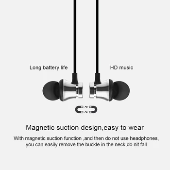 Magnetické Bluetooth Slúchadlo Music Headset Telefón Neckband Športové Slúchadlá so Systémom In-ear Slúchadlá S Mikrofónom Bezdrôtové Slúchadlá