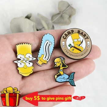 Smalt Kolíky Marge Bart Kolíky Vtipné Kreslené postavičky Šperky Klopě Pin Odznak Brošňa pre Ženy, Mužov, Deti, Veľkoobchod