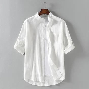 Pánske nová Čínska hooded shirt jednofarebné pánske bielizeň osobnosti štýl