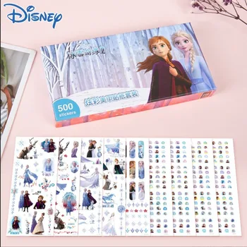 500Pcs/Box Set Disney 4 Listy Nechtov +5 Tetovanie Listy Nálepky Mrazené Anna Elsa Snow White Roztomilé Dieťa na Nechty, Nálepky, Nálepky Tetovanie