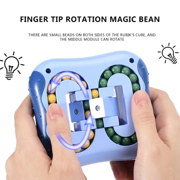 Rotujúce Magic Bean Inteligencie Prsta Kocka, detský Prst Gyro Magic Disku Vzdelávacie Kocka Hračka odbúranie Stresu Kocka