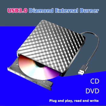 USB 3.0 Externý Napaľovačka diskov DVD Writer Rekordér CD/DVD ROM, CD RW Prehrávač Spisovateľ Čitateľ DVD-ROM Optickej Jednotky CD-ROM Disku Čitateľa