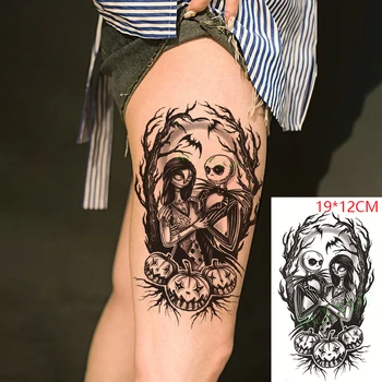 Nepremokavé Dočasné Tetovanie Nálepky Mesiac Vlk Hlavy, Lebky Zvierat Falošné Tatto Flash Tetovanie Nohu, Rameno, Ruku pre Mužov, Ženy