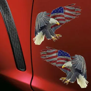 Kreatívne 3D Eagle Amerika Auto Nálepky, Auto Styling Vinyl Motorcycl Obtlačky Kryt Škrabance Nepremokavé PVC 14 cm X 12 cm