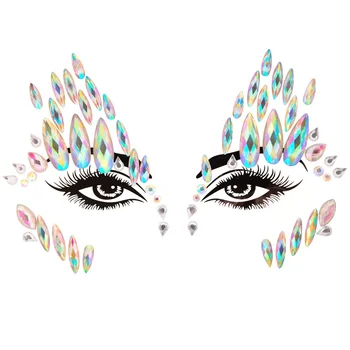 3D Lesklé Crystal Tvár Nálepky Tetovanie Bar Hudobný Festival Drahokamu Tetovanie Nálepky Karneval Party Tvár Dekorácie Tvár Šperky
