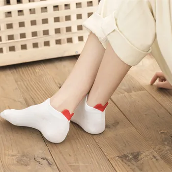 6 Párov Farbou Roztomilej Príležitostné Bavlnené Ponožky Pohodlné Biele Pozadie Candy Farby Milujú Ženy Študent Členkové Ponožky