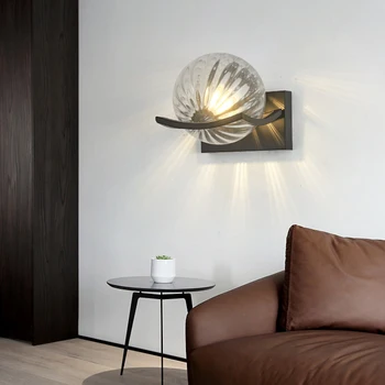 Jednoduché, Moderné Posteli Stenu Žiarivky E27 LED Sklo Svetlá Nordic Kovové Čierne Nástenné Lampy, Obývacia Izba, TV joj, Doma