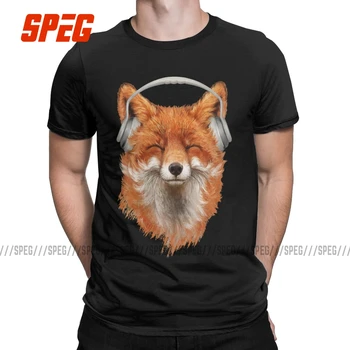 Pánske T-Shirt s Úsmevom Hudobné Fox Módne Čistej Bavlny Tee Tričko Krátky Rukáv Roztomilý T Shirt Crewneck Oblečenie Darček