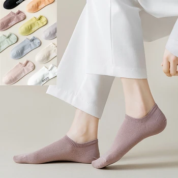 Ženy Ponožky 2021 Jar Leto Módne Farby Neviditeľné Ponožky Bavlna Ženy Módne Členkové Ponožky Žena Bežné Priedušná Oka Ponožka