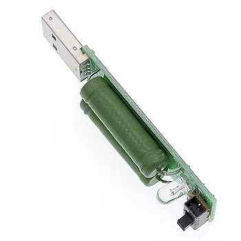 USB Mini Vypúšťanie Zaťaženie Rozhranie Odpor 2A/1A S vypínačom 1A Zelená LED 2A Červená LED Modul Testovania Starnutia Odpor