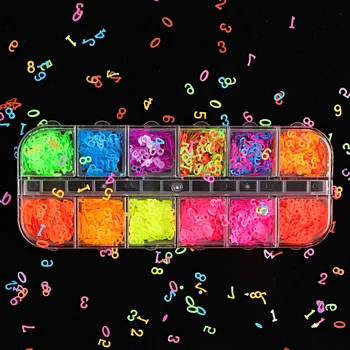 Klinec Flitrami Digitálne Flitrami Fluorescenčné Farby 12 Box Set Vhodný pre Jarné a Letné Nechty Sequined Dizajnér Charms Nechty