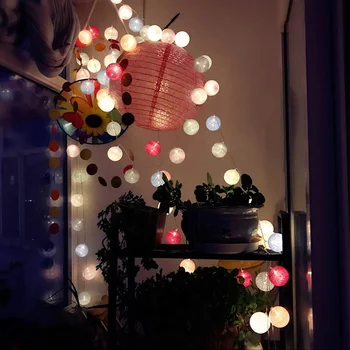 USB 3M 20 LED Vianočný Stromček, Ozdoby Bavlna Gule String Svetlá Girlandy Vonkajšie Dovolenku Svadobné Party Detská Posteľ Dekorácie
