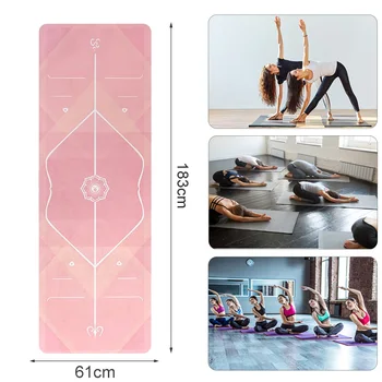 TPE Yoga Mat S Polohovacou Line Fitness, Gymnastika Mat Double-Layer Non-Slip Začiatočník Športové Koberec posilňovacia Pilates Mat