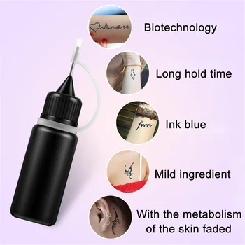 10 ml Black Dočasné Tetovanie Ink Kit Body Art Maliarske Nástroje Prírodné Dlhotrvajúci AC889
