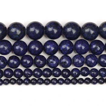 Static 4/6/8/10 mm Prírodný Kameň Korálky Lapis Lazuli Kolo Voľné Kameň Korálky Pre Šperky, Takže DIY Náramok Príslušenstvo
