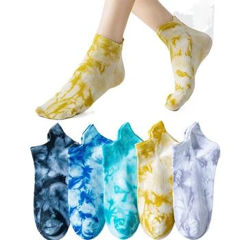 2021 Novú Kravatu-farbené Loď Ponožky, Bavlnené Ponožky, Dámy Loď Ponožky, Priedušná Farba Japonský Plytké Úst Ponožky, na Jar a Leto