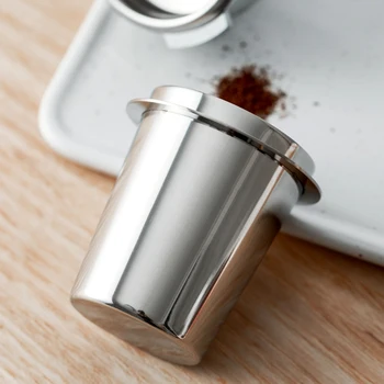 58mm Kávový Prášok Feeder Časť z Nehrdzavejúcej Ocele pre Espresso Stroj Dávkovanie Pohár Prenosný Filter Tamper Hrdze Odolná