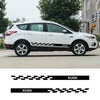 2 KS KUGA Vinyl Auto Styling Strane Pruhy Sukne Nálepky, Nálepky Zábaly Tela Samolepky Pre Ford