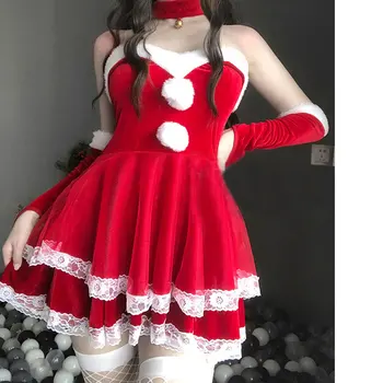 Vianoce Vianoce Pani Santa Claus Cosplay Kostým Sexy Spodnú Bielizeň Bunny Dievča Trubice Šaty Slúžku, Servírka Jednotné