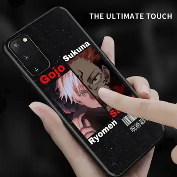 Puzdro Pre Samsung Galaxy S21 S20 FE S10 S8 S9 Plus Poznámka 20 Ultra 9 8 10 Lite Black Shell Fundas Jujutsu Kaisen Anime Gojo Satoru
