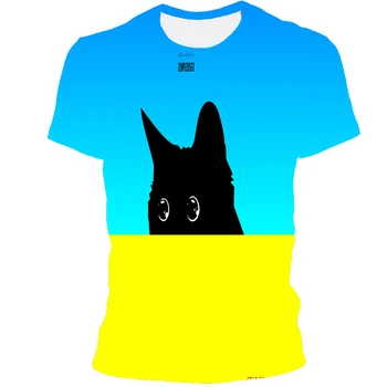 2021 Nové Letné 3D Roztomilé Mačka Tlače Hip Hop v Pohode T-Shirt Nadrozmerná Pre Dospelých, ako aj Pre Mužov XXS-6XL