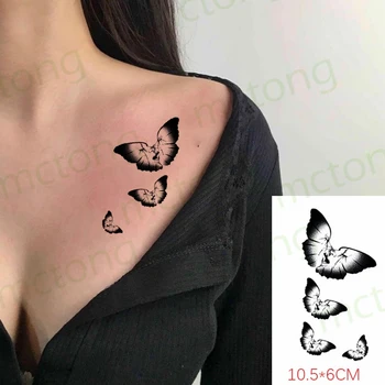 Motýľ Vlk Zvierat Kvet Prvok Dočasné Tetovanie Nálepky Nepremokavé Ženy Muži Falošné Tatto Body Art Deti Tetovanie 10.5X6cm