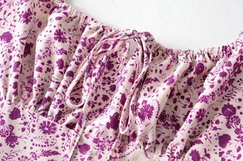 2021 retro kvet fialový kvetinový tlač dlhé šaty špagety popruhy retro bez rukávov žien midi šaty, letné šaty