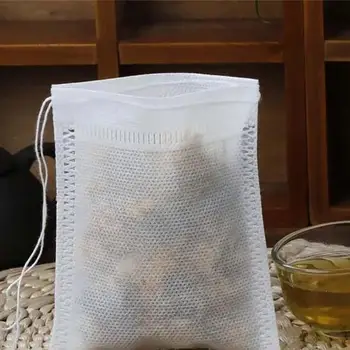 500Pcs Teabags Prázdne Parfumované Čajové vrecúška s Reťazcom Liečiť Tesnenie Filtračný Papier pre Bylina Sypaného Čaju Nástroje pre potravinársky Non-tkané Vrecko Čaju