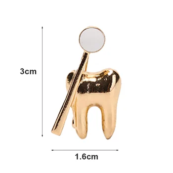 Móda Zlatý Zub Tvar Roztomilý Lekárske Brošňa Pin Pre Lekár Sestra Klope Batohu Odznak Kolíky Šperky Darček Príslušenstvo