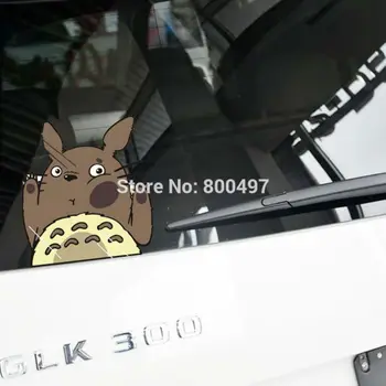 Najnovšie Auto Styling Kreslených Mačka Totoro Biť Sklo, Auto Nálepky, Auto Nálepky pre Toyota Chevrolet Volkswagen Tesla Lada