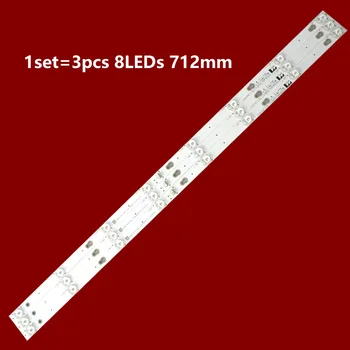 3ks/kit 8Lamp 712mm Podsvietenie LED panel Pre TCL 39inch TV 39s4900