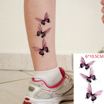 Nepremokavé Dočasné Tetovanie Nálepky iny Fialový motýľ sexy rozmanité kvety Flash Tetovanie Falošné Tatto pre Mužov, Ženy