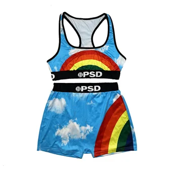 Ženy tepláková súprava Sexy 2 kus dvoch súbor Športová podprsenka+vysoký pás šortky dámske oblečenie 2021 letné Beach Plávanie športové Oblečenie