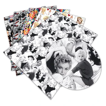Ženské Hviezdy Marilyn Monroe Faux Kožené Textílie Tlačený Vzor pre DIY Vak Materiál Handričkou 22*30 cm