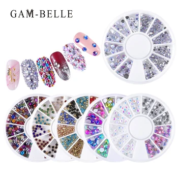 GAM-BELLE Nechtov Kamienkami Zmiešané Farebné Chameleon Crystal 3D Nail Art, Ozdoby Akryl Diamantová Vŕtačka DIY V Kolesa Príslušenstvo