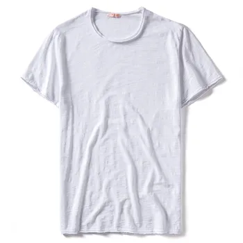 2021 Lete Muži T-shirt Bavlna Solid-farba-Krátke rukávy Mužov Anime T-shirt Slim Módne Bežné Mužov Top