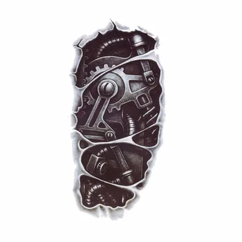Dočasné Tetovanie 3D Čierna Robota Mechanické Rameno Falošné Prenos Tetovanie Nálepky Hot Sexy Cool Mužov Sprej Nepremokavé Vzory