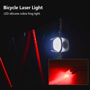Bicykel Zadné zadné Svetlo Cobra Žaba Nepremokavé Bike LED Cyklistické Baterka Bezpečnostné Varovanie Lampa Cyklistické Bezpečnostné Výstražné Svetlo