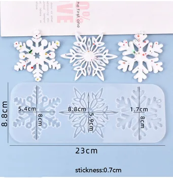 Silikónové Formy Prívesok Snowflake Vianočné Duté Ozdoby, Šperky, Takže DIY Nástroj UV Epoxidová Živica na Odlievanie foriem, Dekoratívne Plavidlá