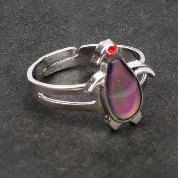 JUCHAO Retro Móda Penguin Teplota Zmeniť Náladu Krúžok Otvorenie Nastaviteľný, Magic Divné, Šperky, Zásnubné Prstene pre Ženy