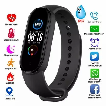 M5 Zákaz Smart Hodinky Muži Ženy Smartwatch Krvného Tlaku, Tepovej Frekvencie Fitness Náramok Smart Hodinky Pre Apple Xiao Android