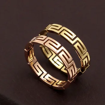 Vintage Elegantné Ušľachtilý Titánové Ocele, Pokovované 14 karátové ružové Zlato Očarujúce Temperament Geometrie Prstene pre Ženy Šperky Strany Jemné Darček