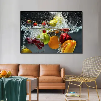 WTQ Moderné Plátno na Maľovanie na Stenu Umenie Ovocie Potraviny Plagáty Tlačiť na Kuchynské Domáce Dekorácie Apple Hrozna Obrázky Pre Izba Dekor