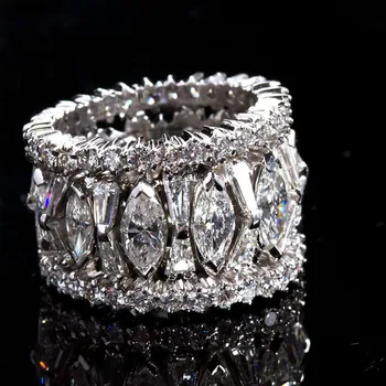 Luxusné Žena Crystal Zirkón Krúžok Módne Svadobné Zapojenie Kapela Prstene Pre Ženy Valentína Darček